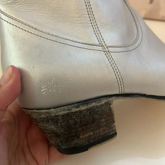 ! Alessandro Vasini CLINT ANKLE BOOT IN DISTRESSED SILVER LEATHER - Picture 7 of 13